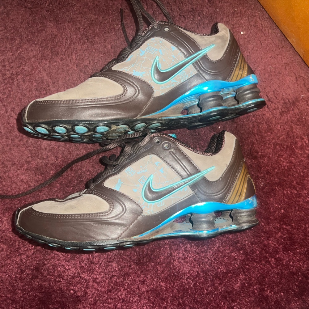 Used Nike Womens Shox Route 66 Rare Design Running Shoes Brown